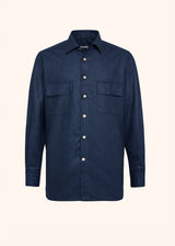 Kiton blue shirt for man, in cashmere 1
