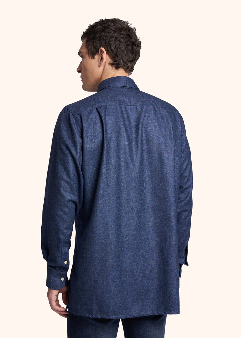 Kiton blue shirt for man, in cashmere 3