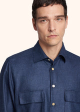 Kiton blue shirt for man, in cashmere 4