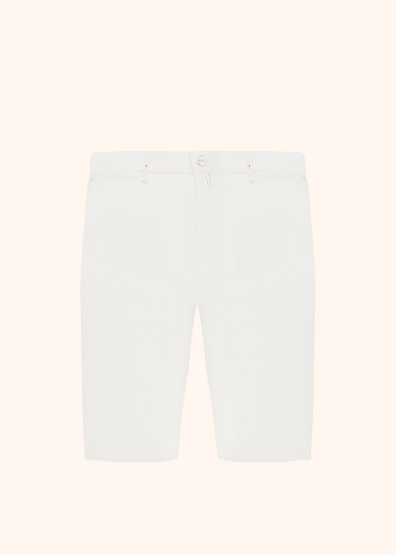 Kiton cream white trousers for man, in linen 1
