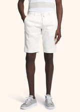 Kiton cream white trousers for man, in linen 2