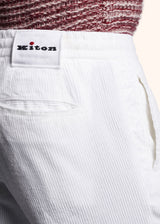 Kiton white trousers for man, in cotton 4