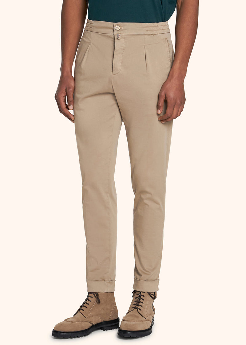 Kiton beige trousers for man, in cotton 2