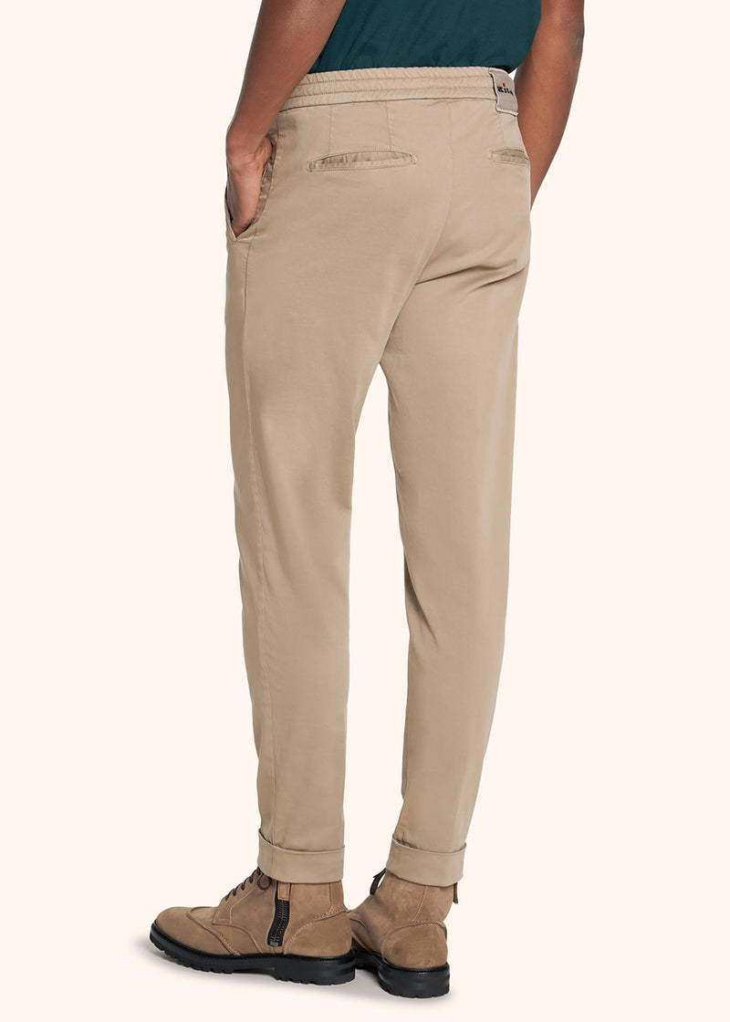 Kiton beige trousers for man, in cotton 3