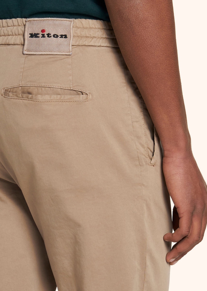 Kiton beige trousers for man, in cotton 4