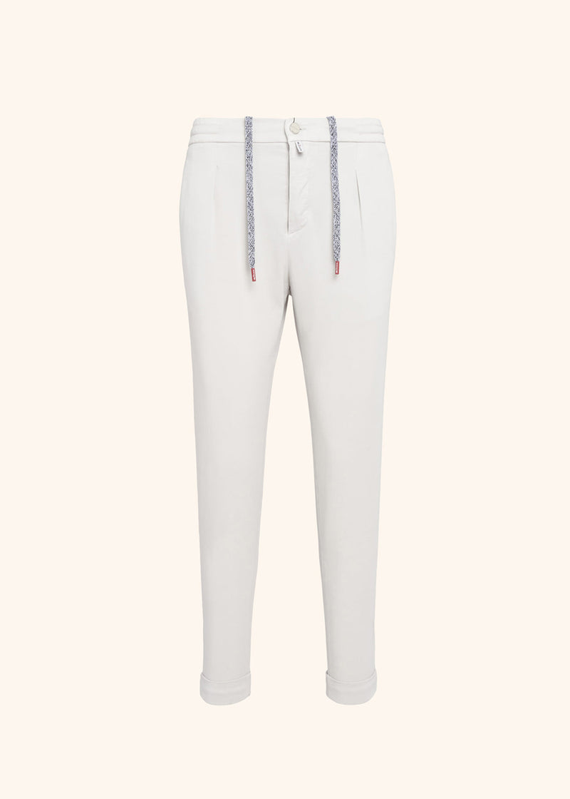 Kiton white trousers for man, in lyocell 1