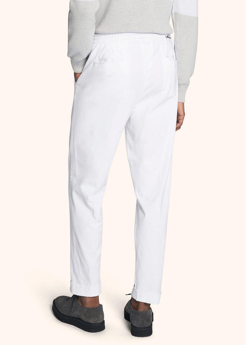 Kiton white trousers for man, in lyocell 3