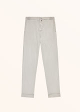 Kiton pearl grey trousers for man, in lyocell 1