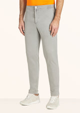 Kiton pearl grey trousers for man, in lyocell 2