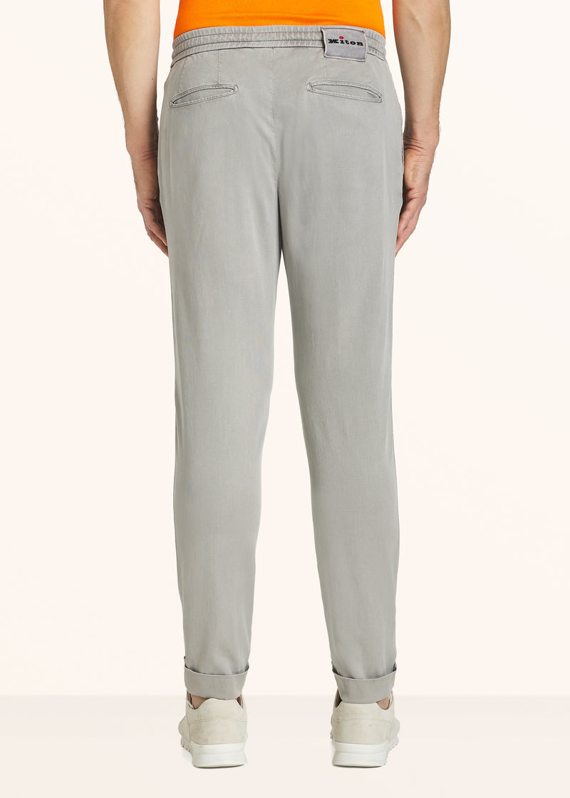 Kiton pearl grey trousers for man, in lyocell 3