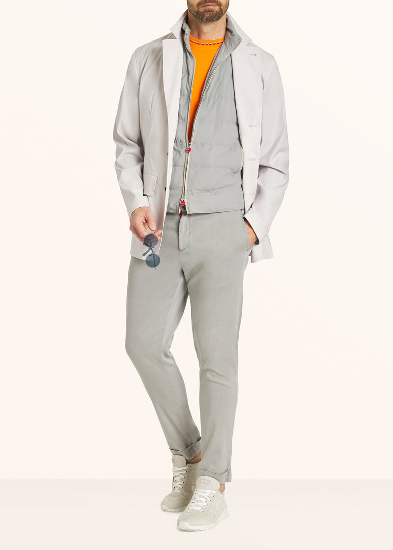 Kiton pearl grey trousers for man, in lyocell 5