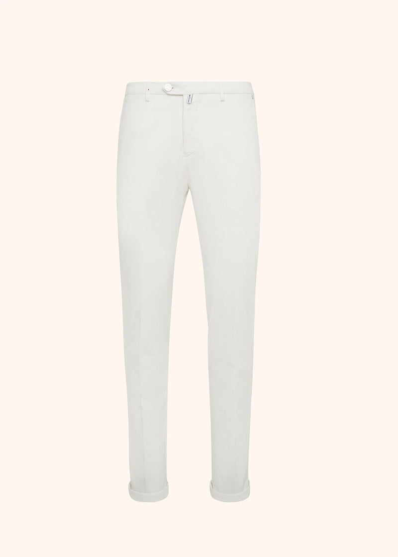 Kiton ivory trousers for man, in cotton 1