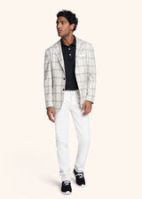 Kiton ivory trousers for man, in cotton 5