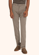 Kiton taupe trousers for man, in cotton 2