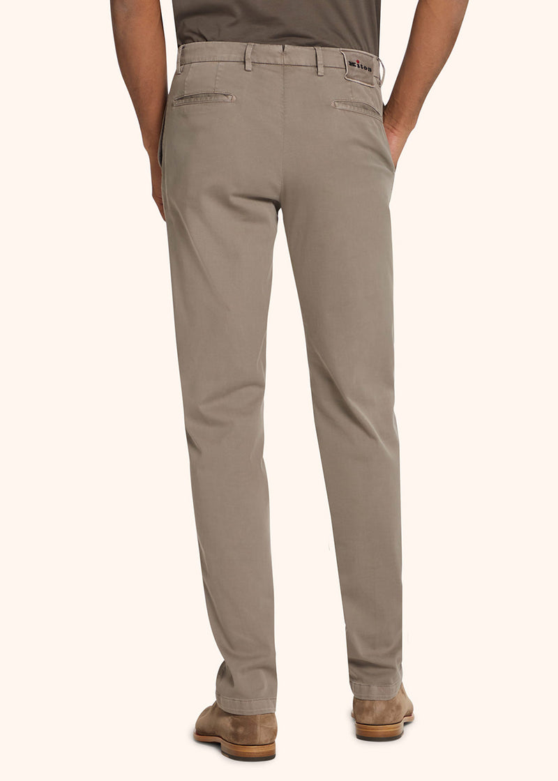 Kiton taupe trousers for man, in cotton 3