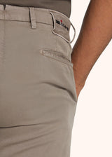 Kiton taupe trousers for man, in cotton 4