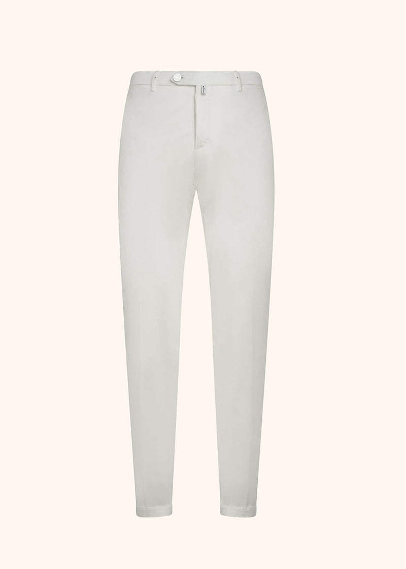Kiton cream white trousers for man, in cotton 1