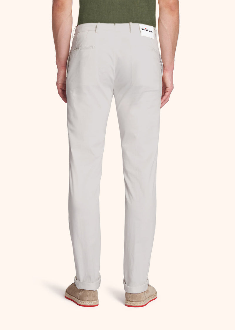 Kiton cream white trousers for man, in cotton 3