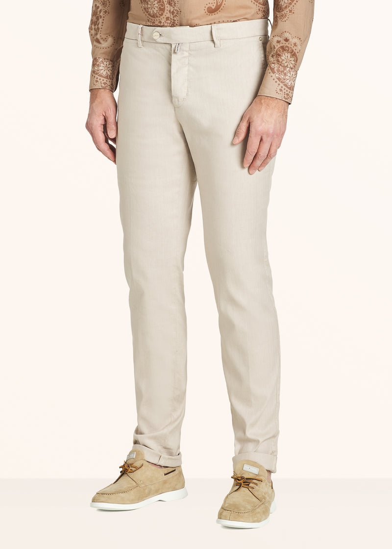 Kiton beige trousers for man, in linen 2
