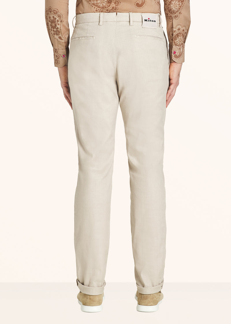 Kiton beige trousers for man, in linen 3