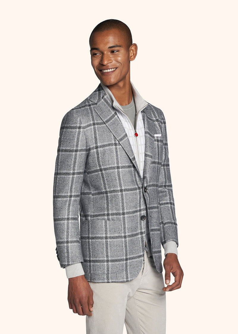 Kiton light grey jacket for man, in cashmere 2