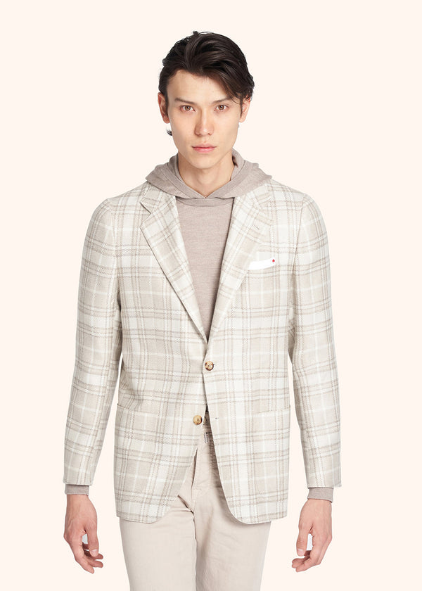 Kiton beige jacket for man, in wool 2