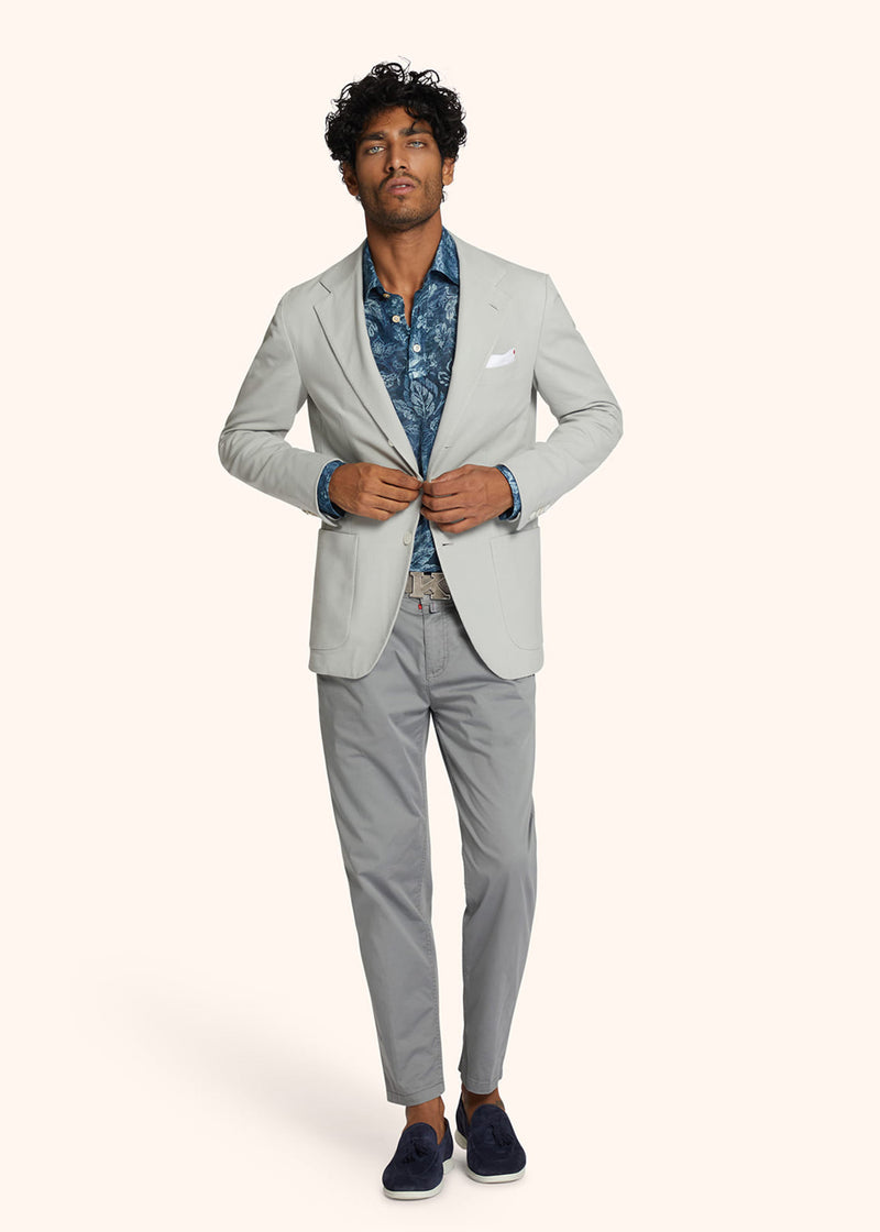 Kiton light grey jacket for man, in cotton 5