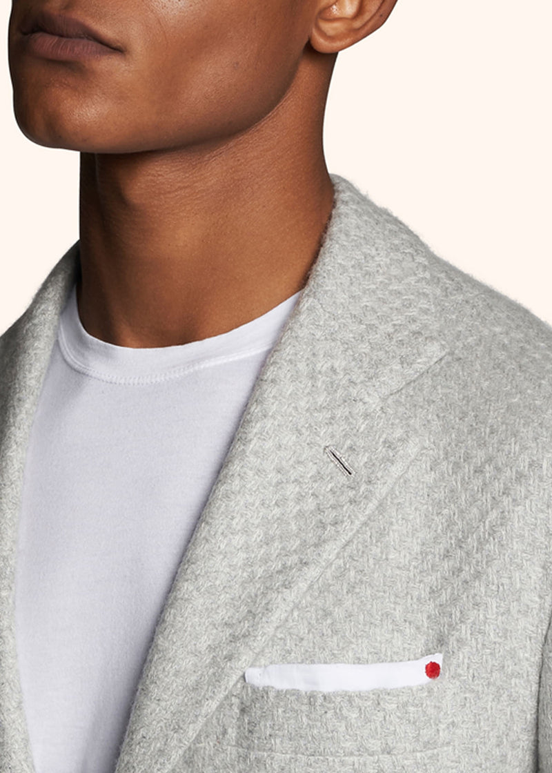 Kiton light grey jacket for man, in cashmere 4