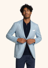 Kiton sky blue jacket for man, in virgin wool 2
