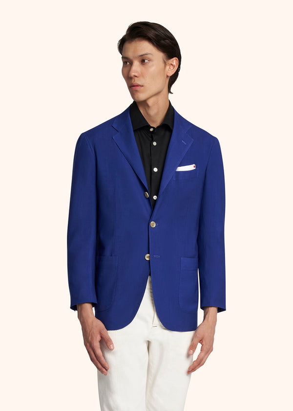 Kiton ink blue jacket for man, in cashmere 2