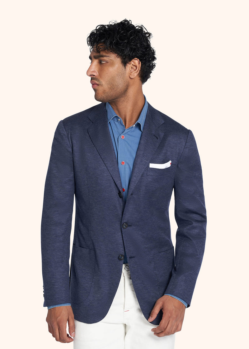 Kiton blue jacket for man, in cashmere 2