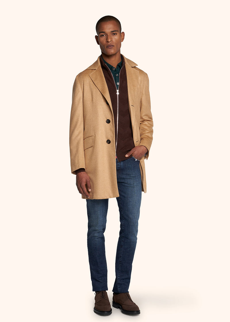 Kiton light beige outdoor jacket for man, in cashmere 5