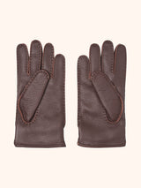 Kiton tan gloves for man, in deerskin 2