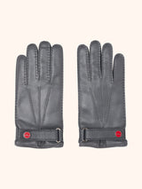 Kiton medium grey gloves for man, in deerskin 1