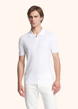 Kiton white jersey poloshirt for man, in cotton 2