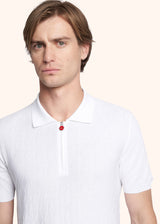 Kiton white jersey poloshirt for man, in cotton 4