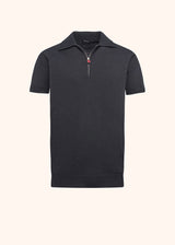 Kiton dark grey jersey poloshirt for man, in cotton 1