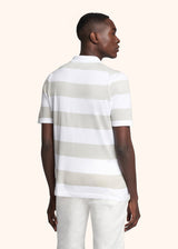 Kiton ice grey/white jersey poloshirt for man, in cotton 3
