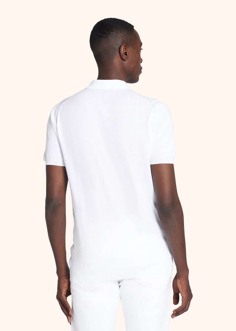 Kiton white jersey poloshirt for man, in cotton 3