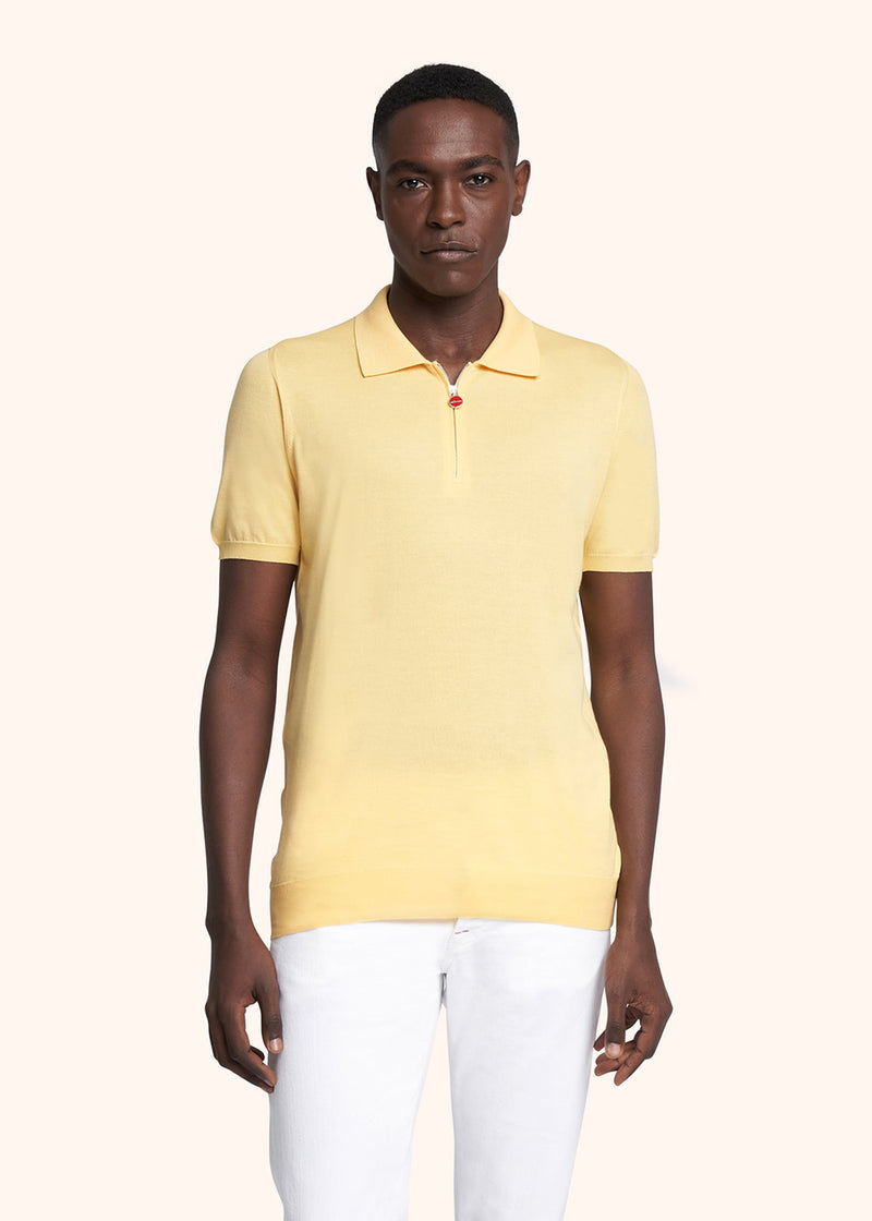 Kiton yellow jersey poloshirt for man, in cotton 2
