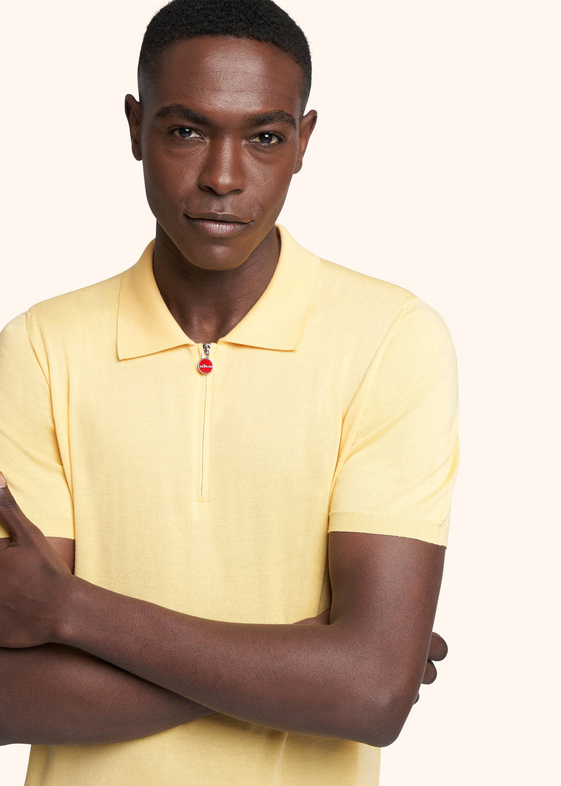 Kiton yellow jersey poloshirt for man, in cotton 4