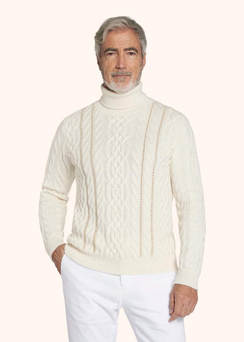Kiton jersey turtleneck for man, in cashmere 2