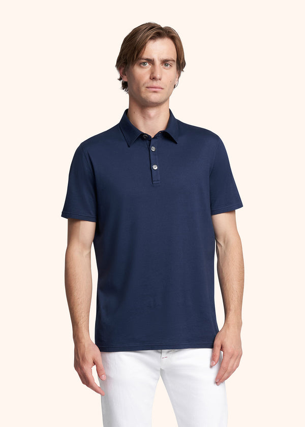 Kiton blue jersey poloshirt for man, in cotton 2