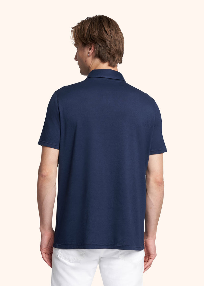 Kiton blue jersey poloshirt for man, in cotton 3
