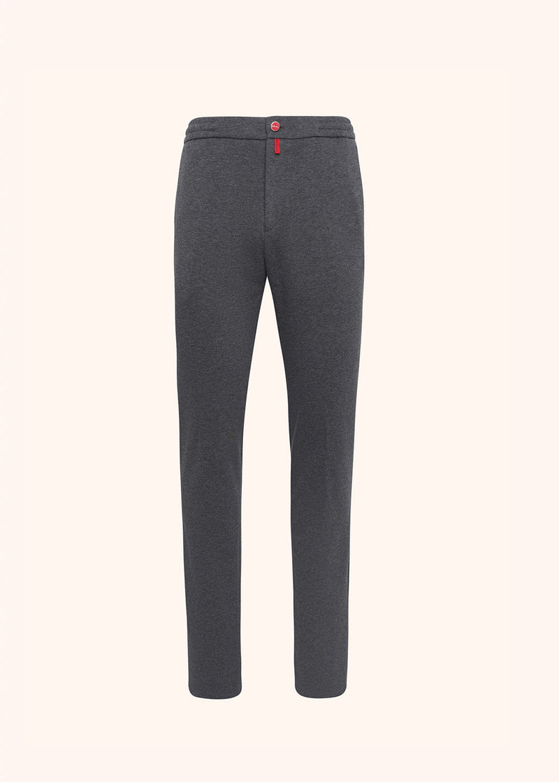 Kiton medium grey trousers for man, in wool 1
