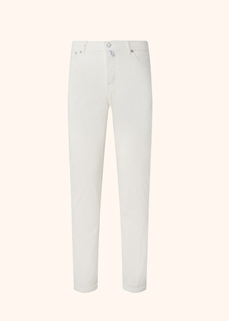 Kiton cream trousers for man, in cotton 1
