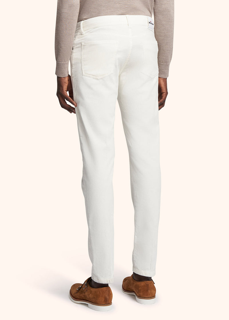Kiton cream trousers for man, in cotton 3