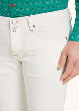 Kiton ivory trousers for man, in cotton 4