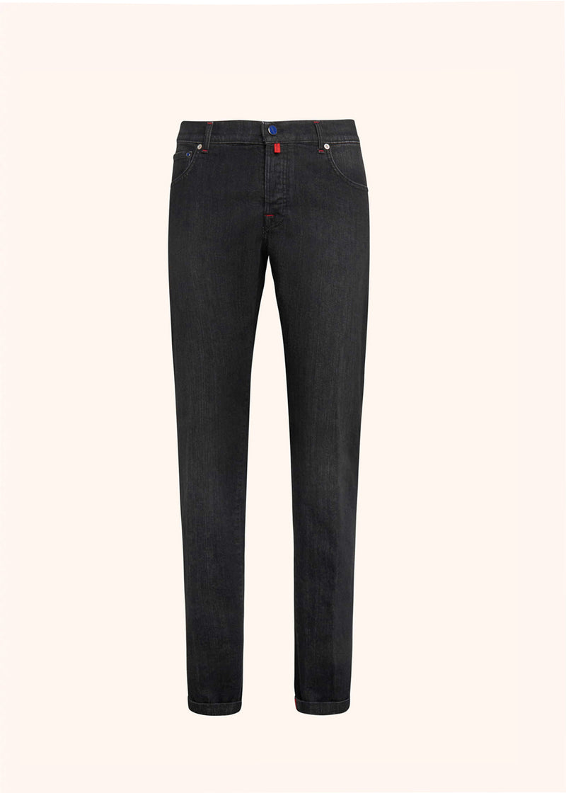 Kiton black trousers for man, in cotton 1