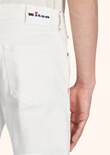 Kiton cream white trousers for man, in cotton 4